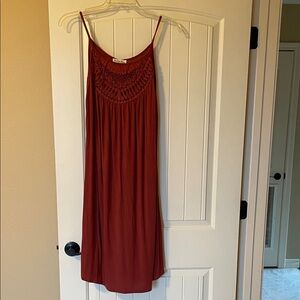 Indigo Rose Rust Crochet Detail Dress, NWOT